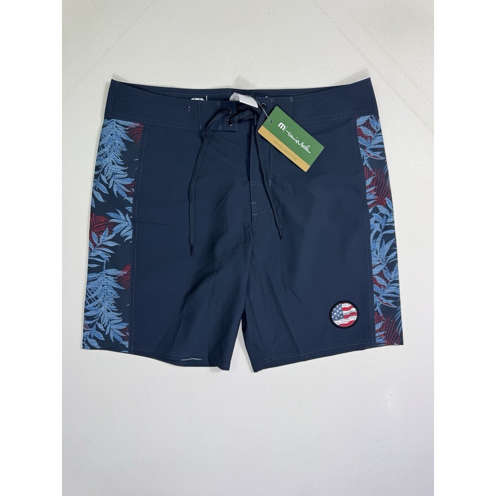 Travis Mathew Mens 32 Board Shorts Blue Floral Swim Trunks 1MY558 Resort NWT